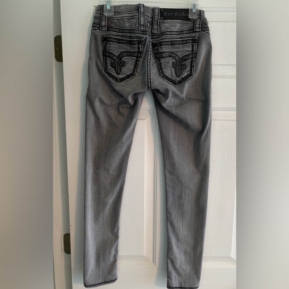 Rock Revival women’s embellished gray skinny Jean size 25